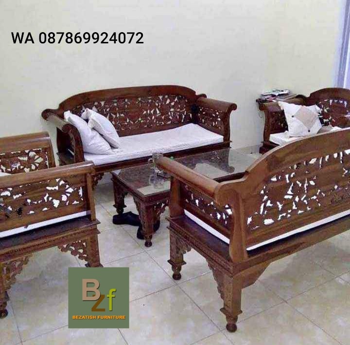 Kursi tamu klasik ukiran kayu jati asli jepara